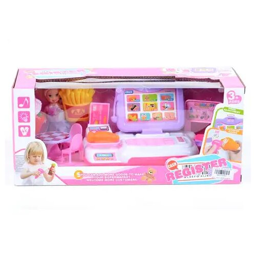 Magic Toys Vijolično-pink blagajna z dodatki, s svetlobnimi in zvočnimi efekti Cene