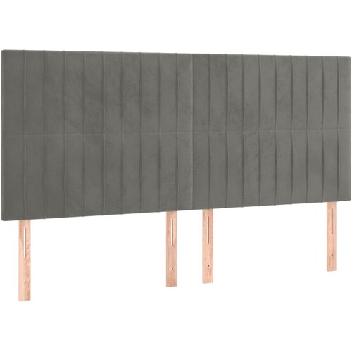  LED uzglavlje svjetlosivo 200x5x118/128 cm bar&amp;scaron;unasto Slike