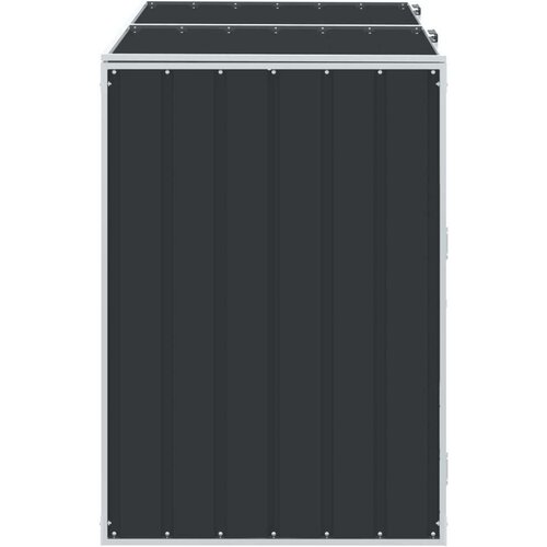 VidaXL spremi&amp;scaron;te za 2 kanta za otpad antracit 144x81x113 cm čelično Slike