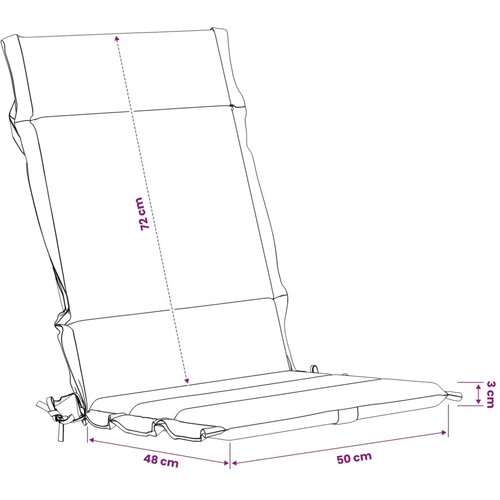  Jastuk za stolac s visokim naslonom GEMERT 6 kom. - Siva (poliester) 120 x 50 x 3 cm 6 Slike