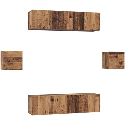 VidaXL Set TV komoda Zidne 6 pcs Staro drvo Srednja 30.5 x 30 x 30 cm Slike