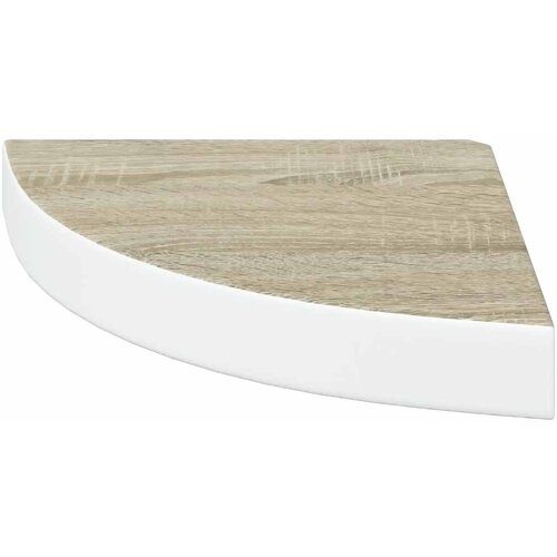  Kutne zidne police 4 kom boja hrasta i bijele 25x25x3,8 cm MDF Slike