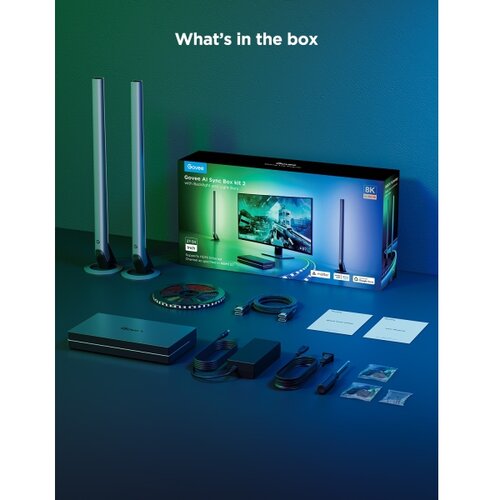 GOVEE AI Sync Box Kit 2 Pametni komplet za PC osvetljenje 27-34&amp;quot; + LED paneli Wi-Fi Slike