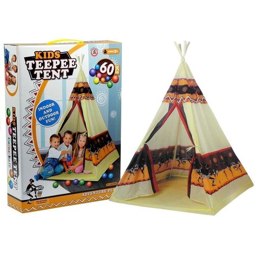 Lean_Toys Otroški indijanski šotor Tipi in 60 žogic Cene