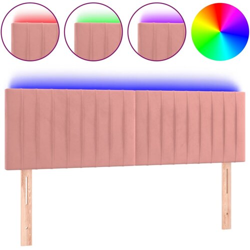 Maison Chic led posteljno vzglavje - vzglavna omarica - nočna omarica roza 144x5x78/88 cm žamet, (21707282) Cene