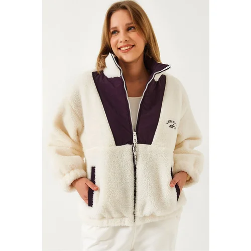 Bianco Lucci Women's Zippered Plush Coat 5194