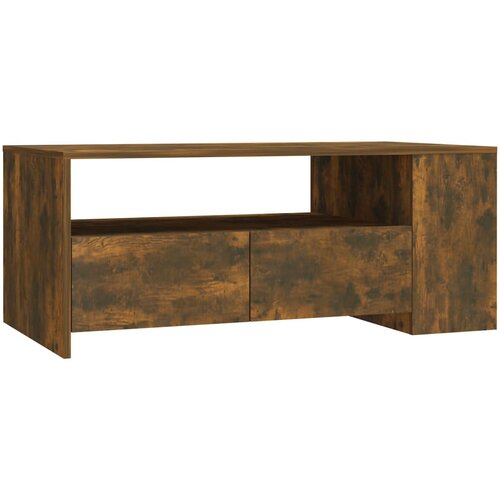 Maison Chic Klubska mizica - kavna mizica - Nizka mizica dimljeni hrast 102x55x42 cm inženirski les, (21754558) Slike