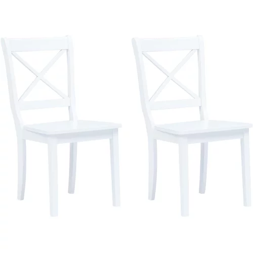  Blagovaonske stolice od masivnog drva kaučukovca 2 kom bijele