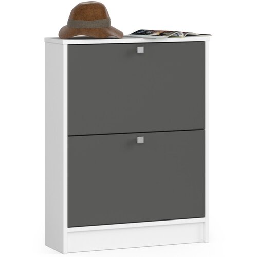 AKORD Omara za čevlje z 2 krilnimi vrati 60 cm - bela-siva grafitna, (21713464) Cene