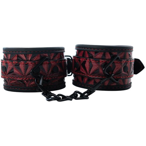 Crvene lisice za ruke sa crnim lancem Red Wrist Cuffs Slike