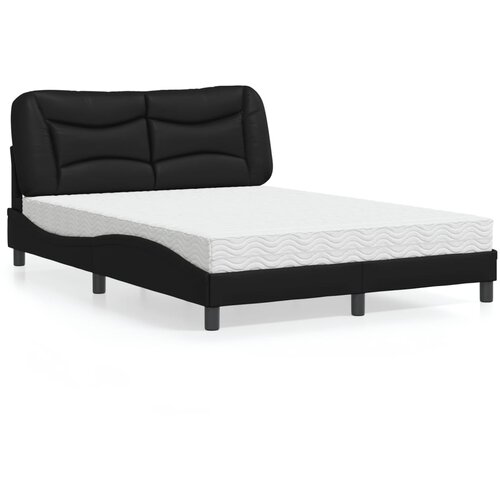 vidaXL Postelja z vzmetnico črna 140x200 cm umetno usnje Cene