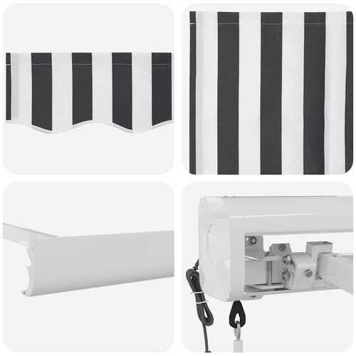 Tenda na uvlačenje antracit i bijela 3x2,5 m tkanina i aluminij Slike