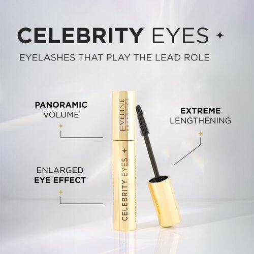 Eveline Cosmetics Celebrity Eyes maskara za ekstra dužinu nijansa Black 7 ml Slike
