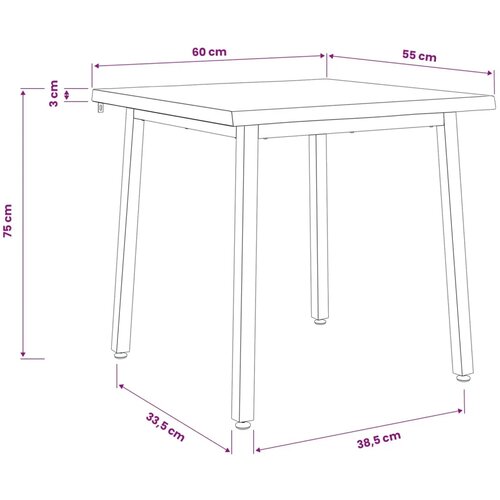 60 x 55 x 75 cm Čvrsto drvo akacije Tamno smeđa i crna - tamno smeđa i crna 60 x 55 x 75 cm Četvrtasto Slike