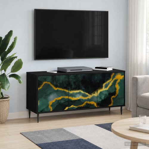  ormar WIJHE 102 x 33 x 51 cm Crni hrast Konstruirano drvo Cijene