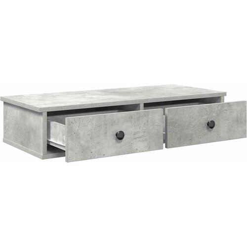  Zidna polica s ladicama beton siva 80x34x17cm konstruirano drvo Slike