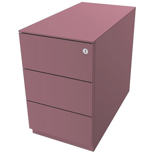 BISLEY Pomični predalnik Note™, 3 univerzalni predali, VxŠxG 502 x 300 x 565 mm, z oprijemalno letvijo in zgornjo ploščo, roza Cene