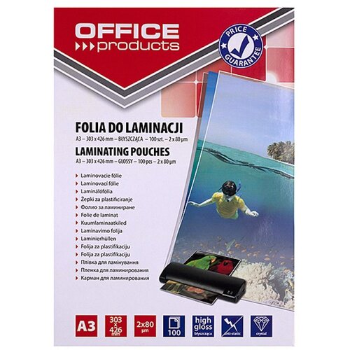 PBS CONNECT OFFICE PRODUCTS Laminating film, A3, 2x80 microns, glossy, 100 sheets, transparent Cijene
