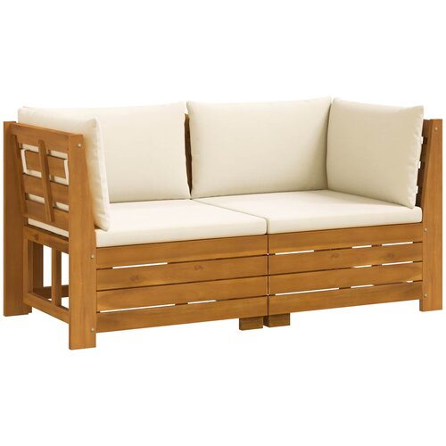  Set vanjskih sofa s jastukom 2 Komad Smeđa Čvrsto drvo akacije Slike