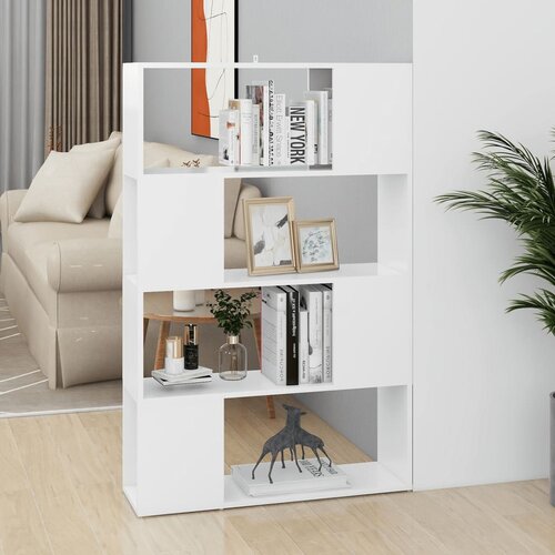 VidaXL Knjižna omara za razdelitev prostora bela 80x24x124,5 cm Slike