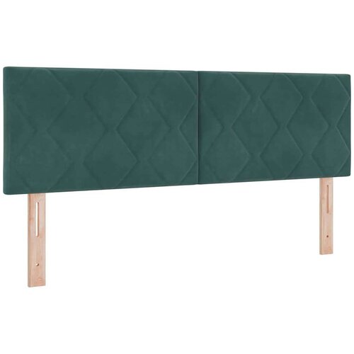 vidaXL LED vzglavje z LED lučmi Geometrični Temno zelena 160 cm Žamet, (5000043939) Cene