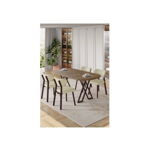 Hanah home Set trpezarijskog stola i stolica (5 delova) Axton Atlantic Pine Cream Cene