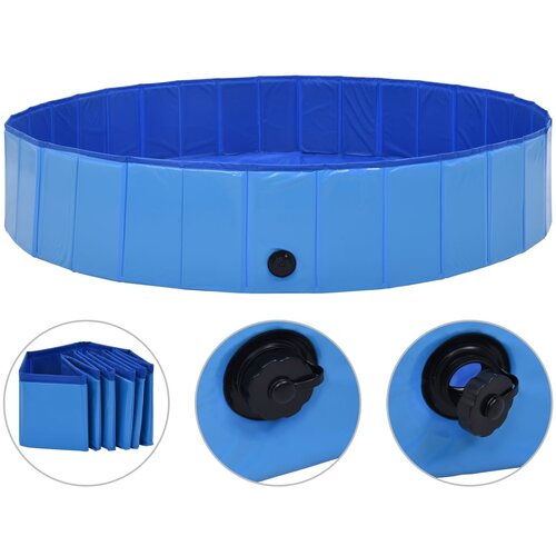 vidaXL Sklopivi bazen za pse plavi 160 x 30 cm PVC Cijene