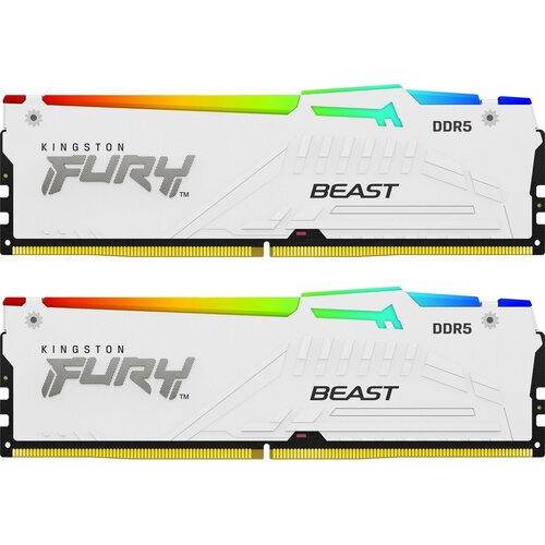 Kingston fury beast rgb 32GB kit (2x16GB) DDR5-5600 dimm CL36, 1.25V Slike