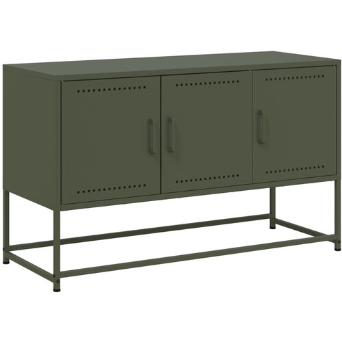 Maison Chic TV omarica - TV enota - Televizijska omarica olivno zelena 100,5x39x60,5 cm jeklo, (21701752) Cene