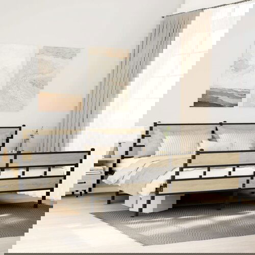 VidaXL Metalni okvir kreveta bez madraca boja hrasta sonome 180x200 cm Slike