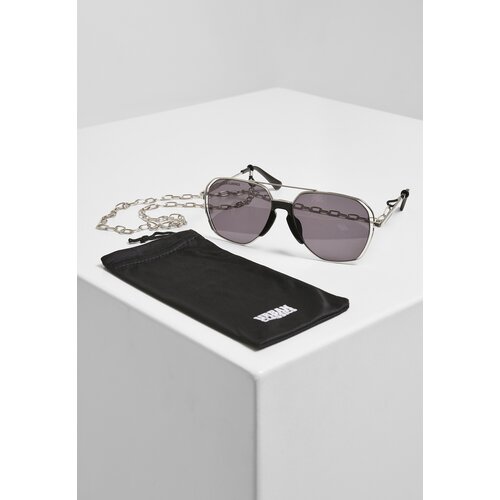 Urban Classics Accessoires Karphatos Chain Sunglasses - Silver Slike