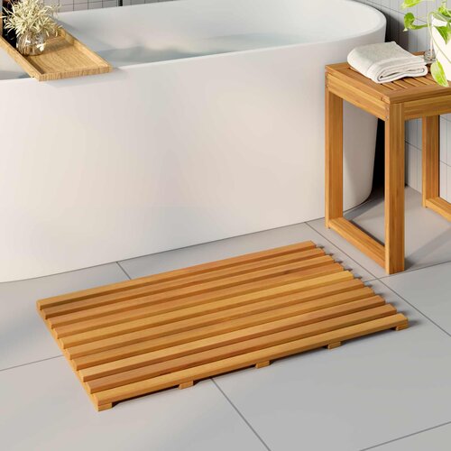  Prostirka za kupanje Smeđa 80 x 48 x 2,5 cm boja drva Slike