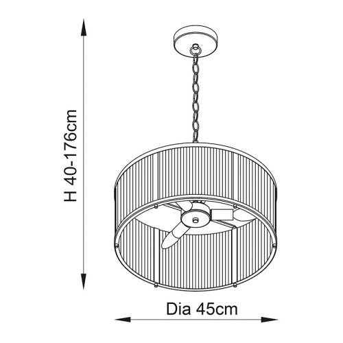 Endon 106282 - Luster na lancu RIDGETON 3xE14/6W/230V mesing Slike