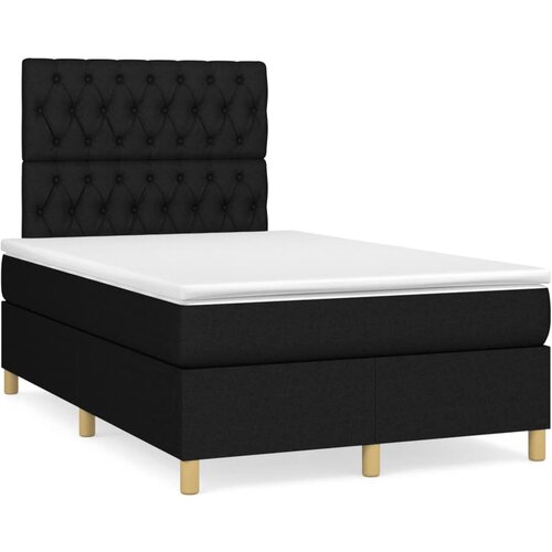 vidaXL Box spring postelja z vzmetnico črna 120x190 cm blago Cene