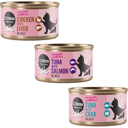 Cosma Varčno pakiranje Asia Kitten v želeju 24 x 85 g Mešano pakiranje Cene