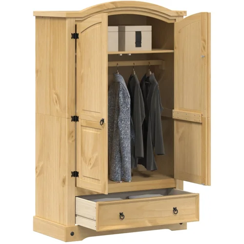  The Living Store Garderobna omara Corona 101x52x170 cm trdna borovina - Garderobna Omara, (21500186)