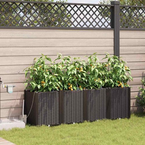  Vrtna saksija 4 pcs Smeđa 160 x 40 x 52 cm Plastika Cene