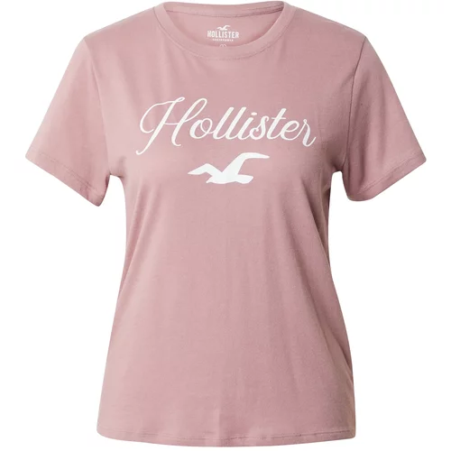 Hollister Majica staro roza / bela