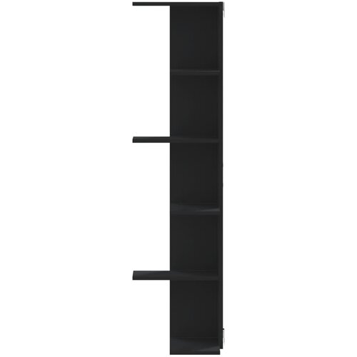  Kutna zidna polica crna 36,5x36,5x140 cm konstruirano drvo Slike