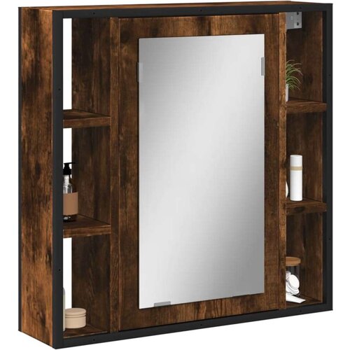  Kupaonski ormarić s ogledalom boja hrasta 60x16x60 cm drveni Cijene