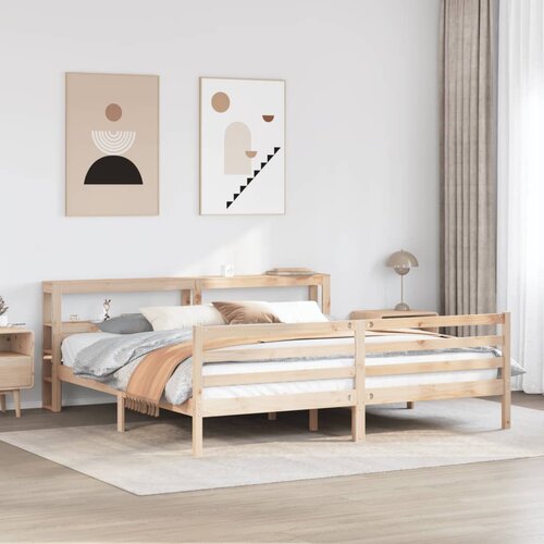  Okvir kreveta s uzglavljem 200 x 200 cm od masivne borovine Cijene
