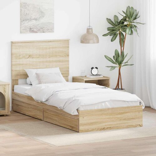  Krevet s od storage Sonoma hrast 90 x 200 cm Konstruirano drvo Cijene