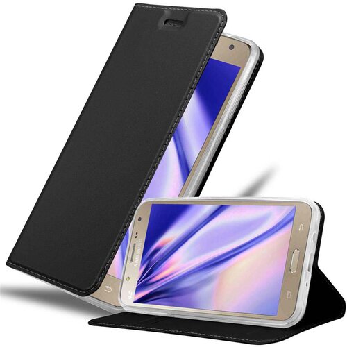 Cadorabo Ohišje, združljivo z Samsung Galaxy J7 2015 v klasična črna - Zaščitni ovitek z magnetnim zapiranjem, stoječo funkcijo in režo za kartice, (20552322) Cene
