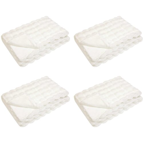  Protuklizna deka od umjetnog zečjeg krzna Olite 4 pcs Bijela Slike