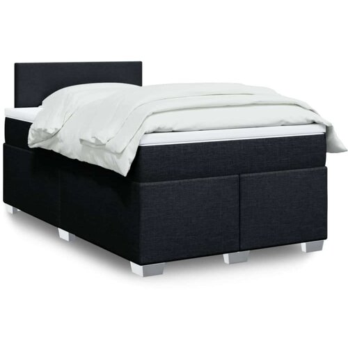  Krevet s oprugama i madracem crni 120 x 200cm od tkanine Slike
