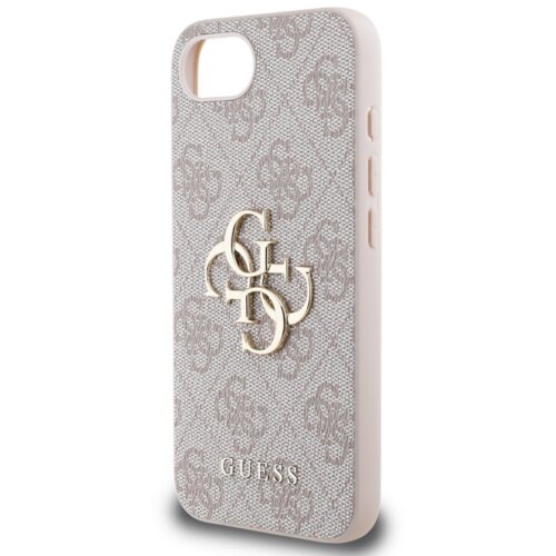 Guess GUHCPSE44GMGPI silikonski ovitek za iPhone 16e - roza z zlatim logom Slike