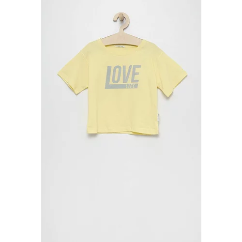 Tom Tailor Otroški bombažen t-shirt rumena barva