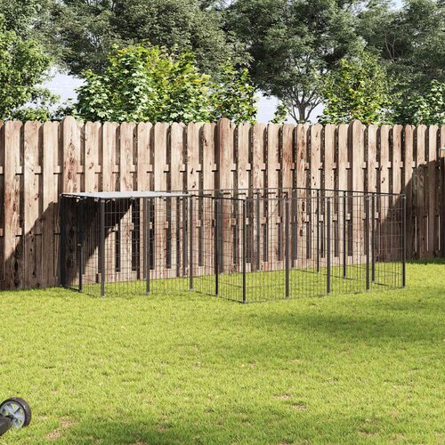  Kavez za pse crni 6,05 m² čelični Cene