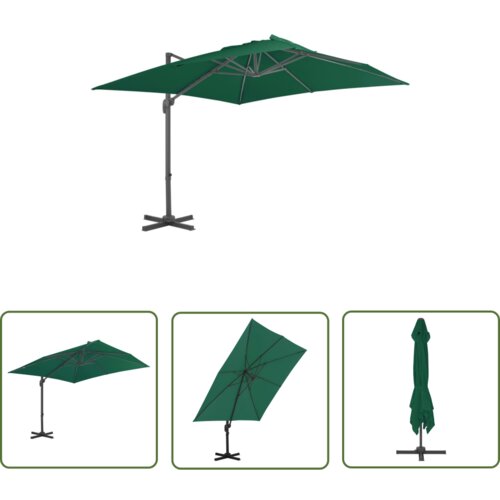  The Living Store Vrtni senčnik z aluminijastim drogom zelen 300x300 cm - Previsni Senčnik, (21743104) Slike