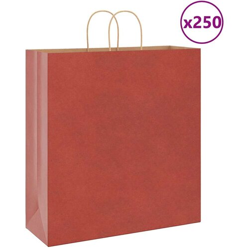  Papirnate vrećice 250 kom s ručkama crvene 45x17x48 cm Cijene